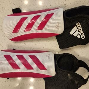 Adidas Pink and White Shin Guards